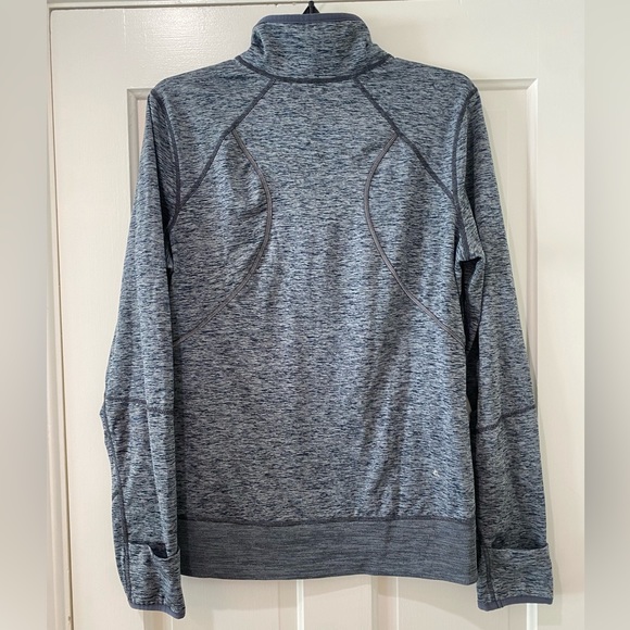 Zella workout muted blue grey marbled pullover sweatshirt top long sleeve - Picture 6 of 13
